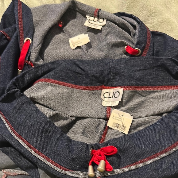 CLIO Blue & Red Track Pants Plus Zip Front Hoodie for Sporty Style Set. - Picture 9 of 16